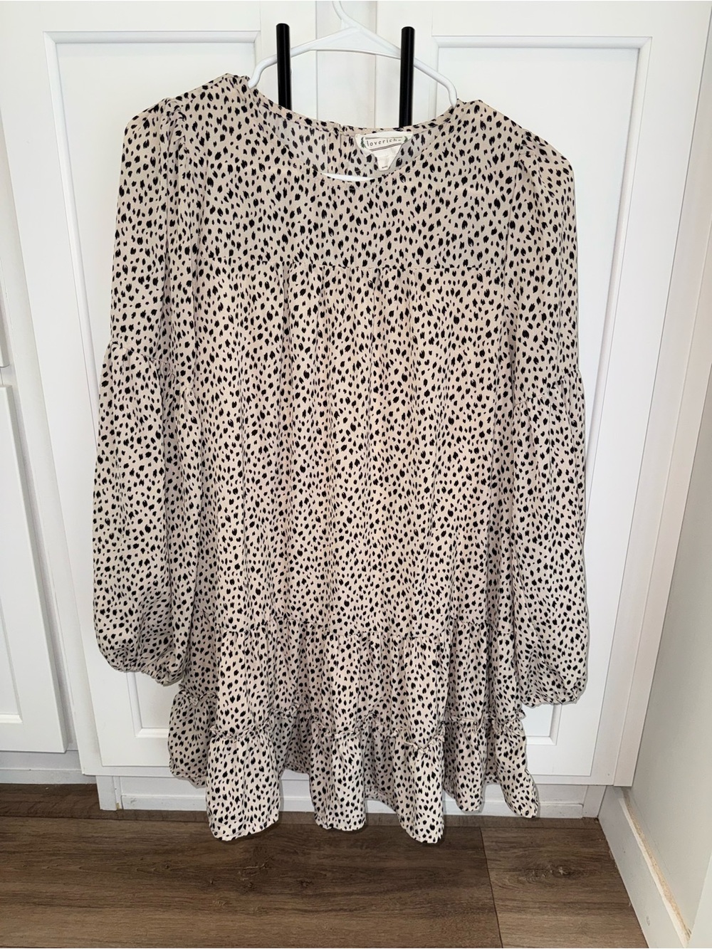 Loveriche cream and black leopard print mini dress